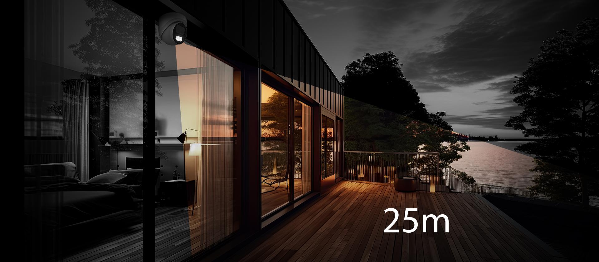 Dwa tryby oświetlenia nocnego, IR i światło LED dla pełnej widoczności.