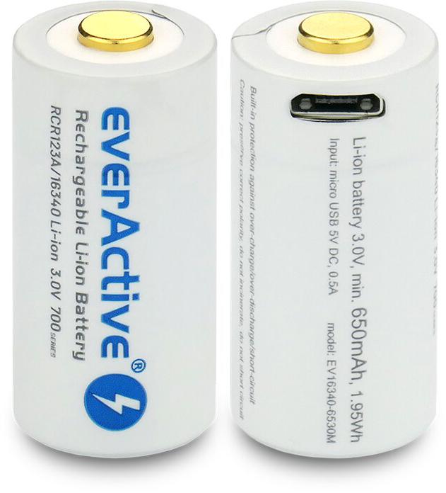 Akumulatorek 16340 / R-CR123 3V everActive 700mAh (1 szt.) z zabezpieczeniem