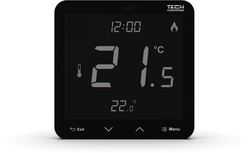 Bezprzewodowy regulator pokojowy czarny R-10S PLUS Tech Sterowniki
