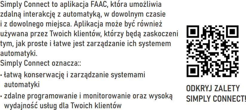 Kompatybilność z FAAC Simply Connect