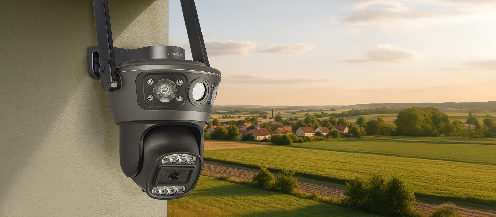 EasyCam IP kamera 10MP divkārši rotējoša Tuya WiFi – pilnkrāsu attēls naktī, 4× tālummaiņa, drošība visu diennakti