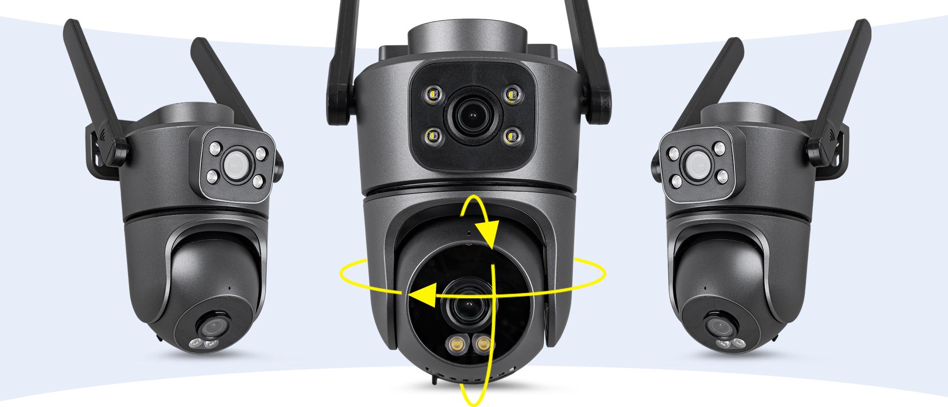 Rotējoša galva un digitālā tālummaiņa — kamera, kas skatās, kur vēlaties
