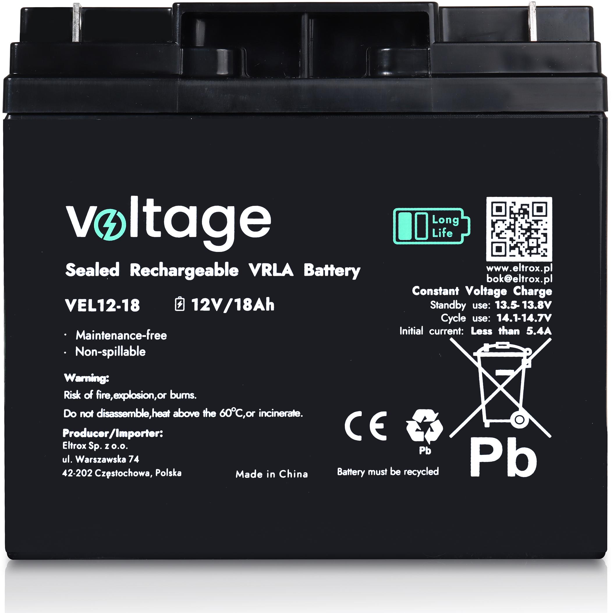 Akumulator AGM Voltage Long Life 12V 18Ah VEL12-18 (Żywotność 15 lat) - przeznaczenie