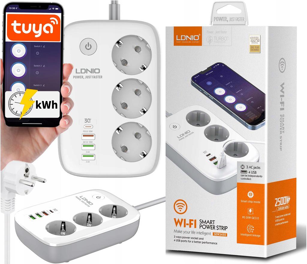 ZDALNIE STEROWANA LISTWA ZASILAJĄCA Z PORTAMI USB z SZYBKIM ŁADOWANIEM!