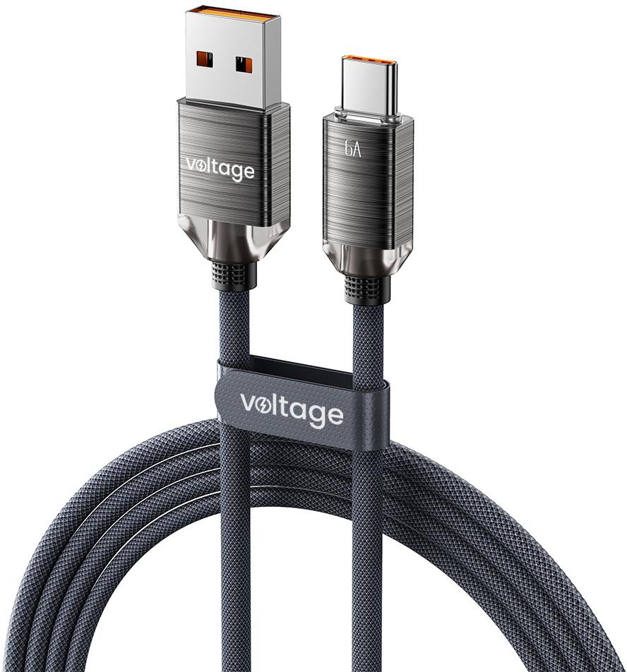 Kabel USB-A / USB-C Voltage PureCrystal 66W 100cm (1m) czarny – najważniejsze cechy: