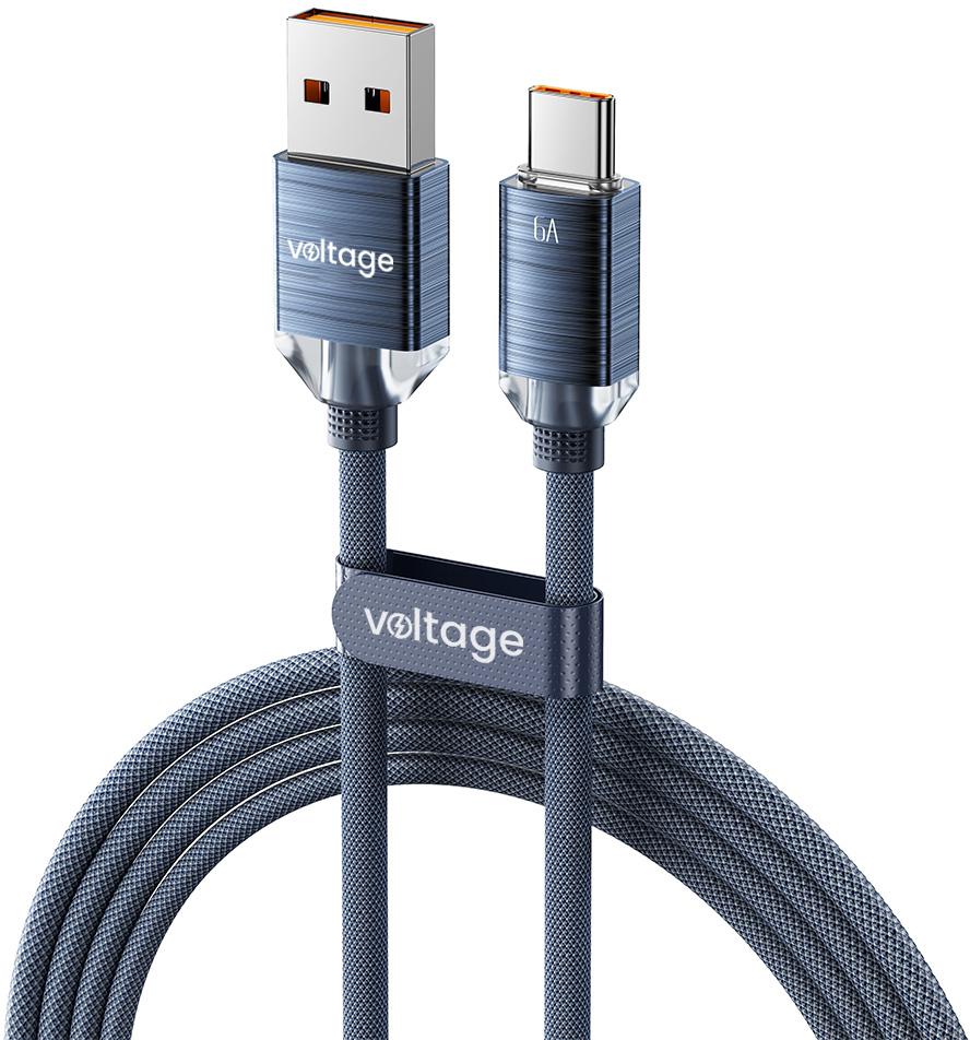 Kabel USB-A / USB-C Voltage PureCrystal 66W 100cm (1m) niebieski – najważniejsze cechy:
