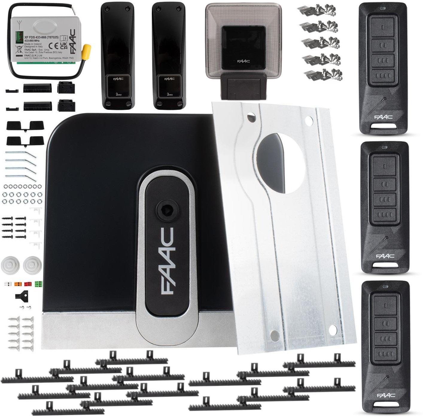 Zestaw Cyclo C720 FDS - FAAC 24V do 400kg bram przesuwnych (3 piloty+lampa+listwy)