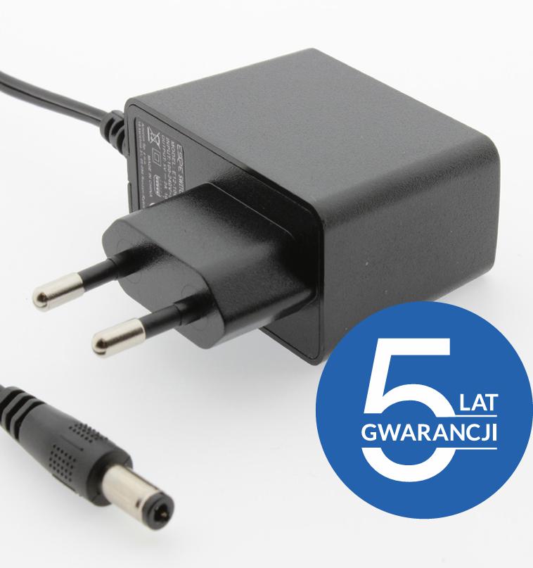 ZASILACZ WTYCZKOWY ESPE 12V 1,5A 18W WTYK PROSTY 2,1x5,5mm 5 LAT GW. - OPIS PRZEDMIOTU: