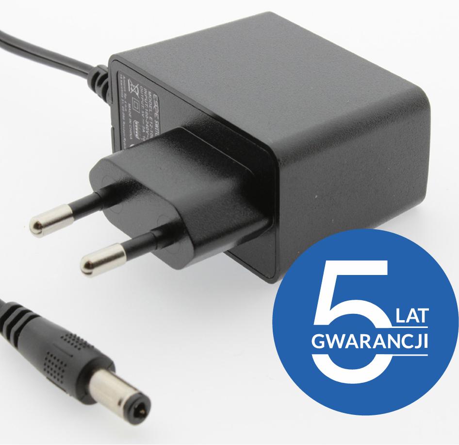 ZASILACZ WTYCZKOWY ESPE 12V 2A 24W WTYK PROSTY 2,1x5,5mm 5 LAT GW. - OPIS PRZEDMIOTU: