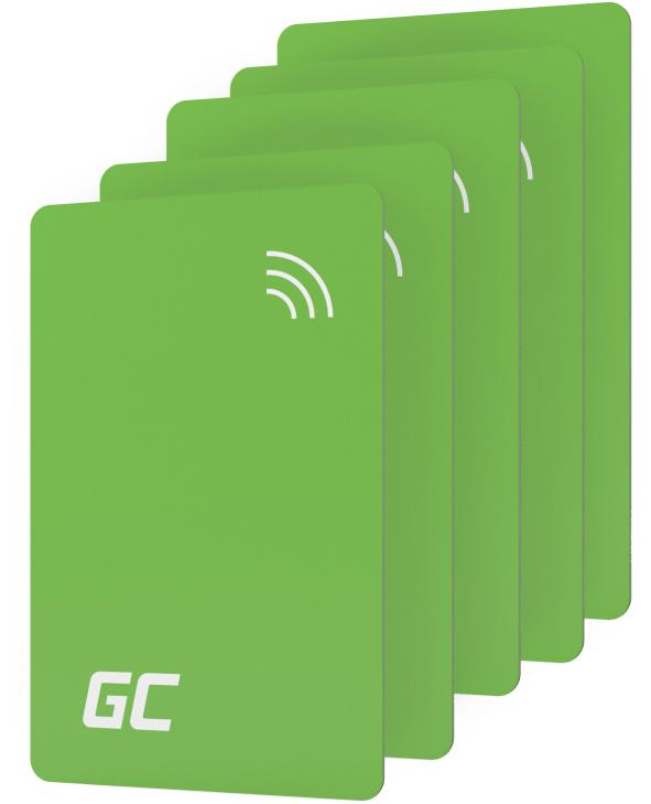 ZESTAW 5 KART DOSTĘPU NFC DO STACJI ŁADOWANIA EV Greencell HabuDen EVGCAKNFC5 - NAJWAŻNIEJSZE CECHY: