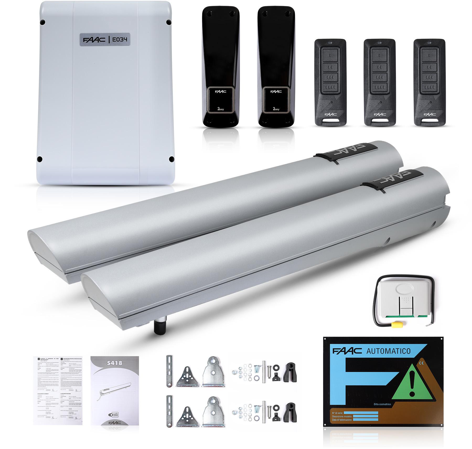 Zestaw Handy FDS 24V - FAAC S418 do 5.4m bram dwuskrzydłowych (z trzema pilotami)