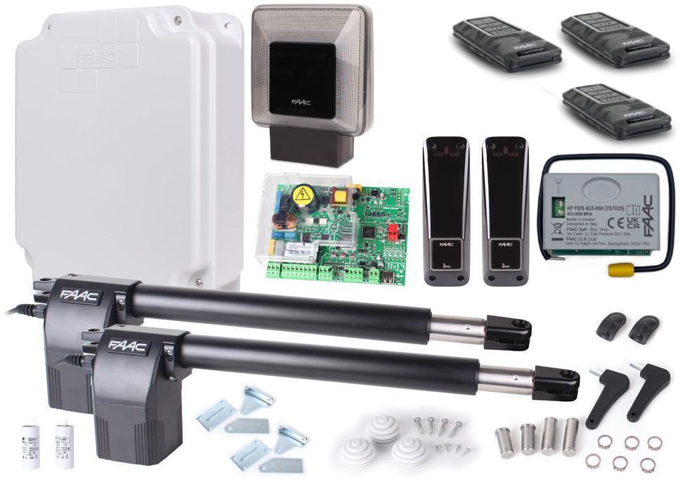 Zestaw Alfa FDS - FAAC 414 do 8m bram dwuskrzydłowych (3 piloty+lampa)