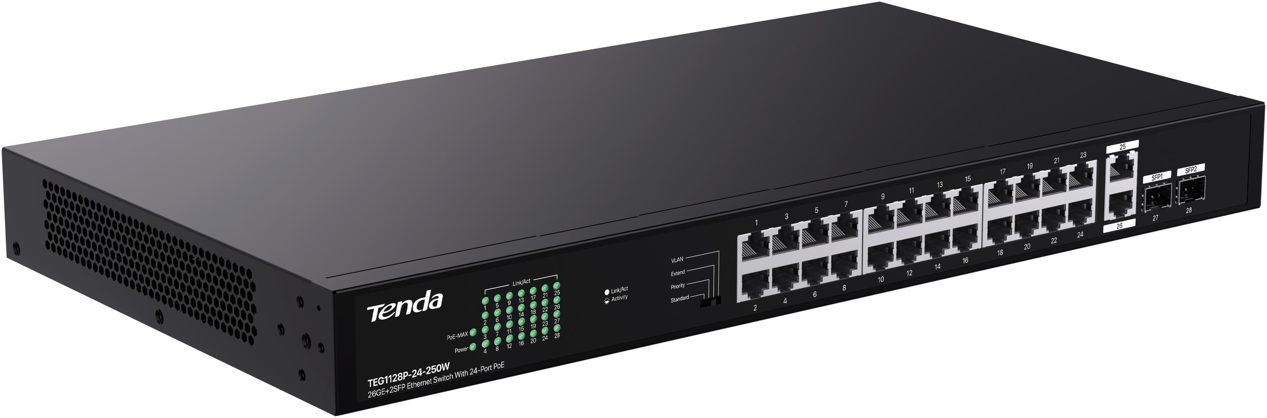 Switch POE – Tenda TEG1128P-24-250W