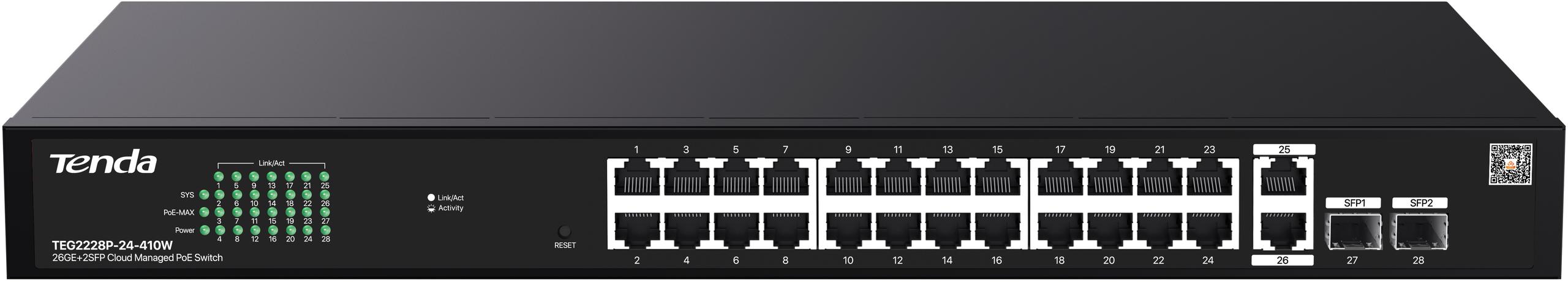 SWITCH POE TENDA TEG2228P-24-410W