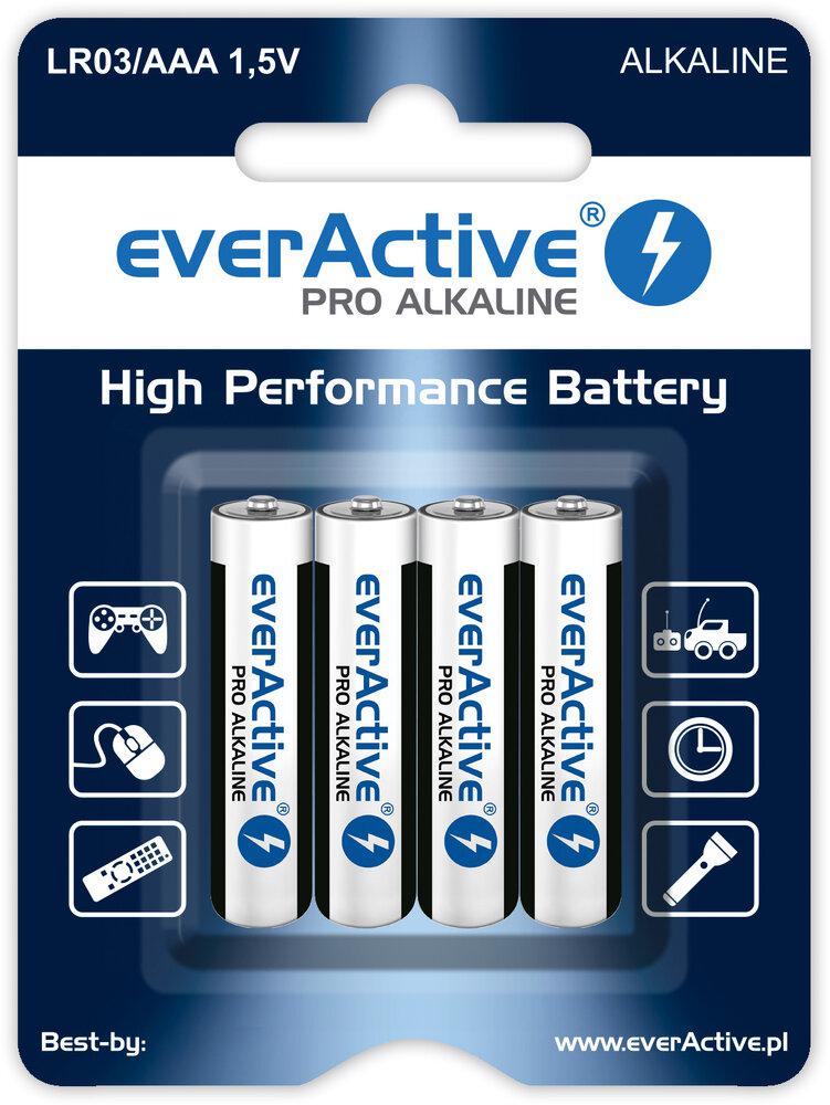 Bateria LR03 (AAA) everActive Pro Alcaline (blister 4 szt.) - najważniejsze cechy: