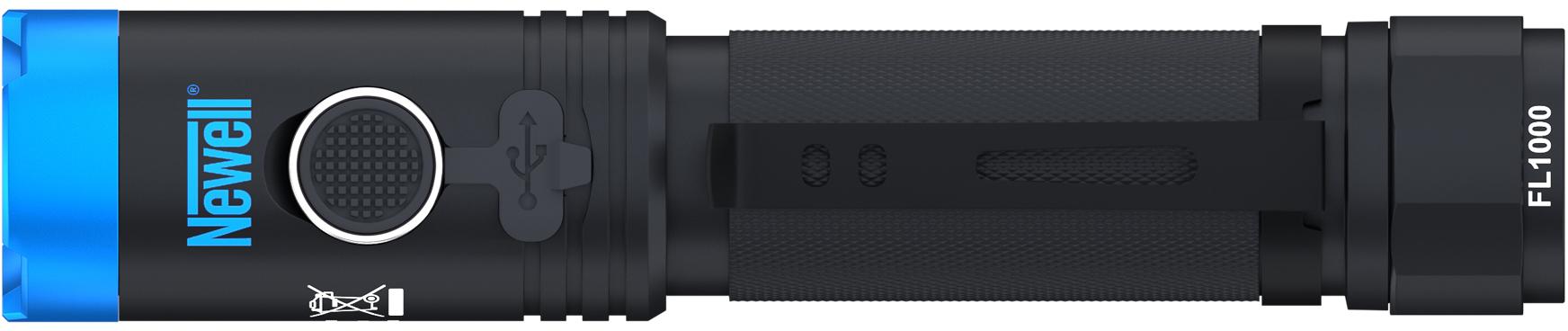 Latarka taktyczna Newell FL1000 USB-C - panel LED