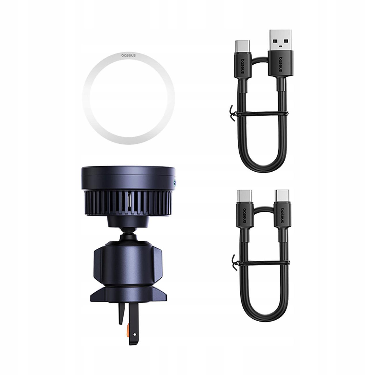 UCHWYT SAMOCHODOWY ŁADOWARKA INDUKCYJNA Baseus MagPro BS-CW04 Qi 2.0 15W MagSafe NA KRATKĘ CZARNY - opis: