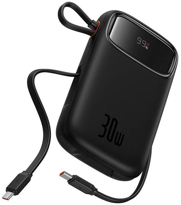 Powerbank Baseus QPow 2 10000mAh 30W z 2 wbudowanymi kablami USB-C - najważniejsze cechy: