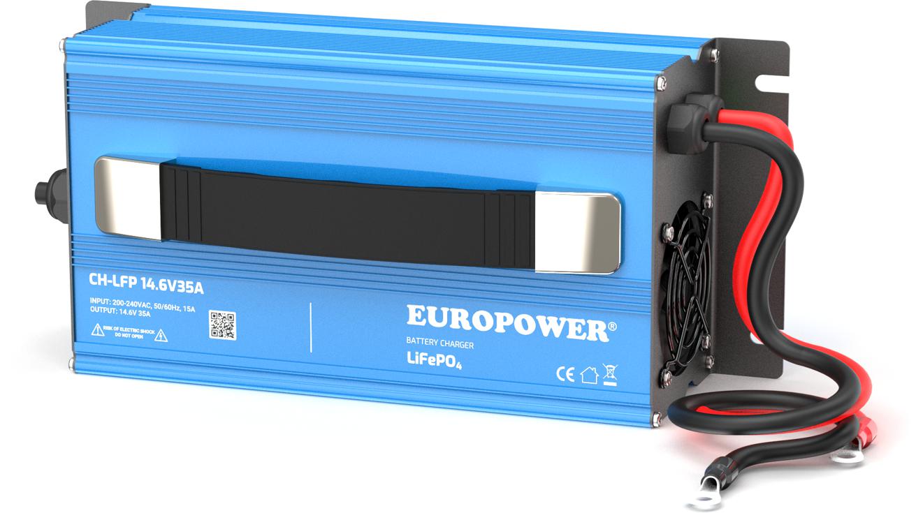 ŁADOWARKA PROSTOWNIK DO AKUMULATORÓW LiFePO4 EUROPOWER CH-LFP/12/35 14,6V 35A KONEKTOR M8 - NAJWAŻNIEJSZE CECHY