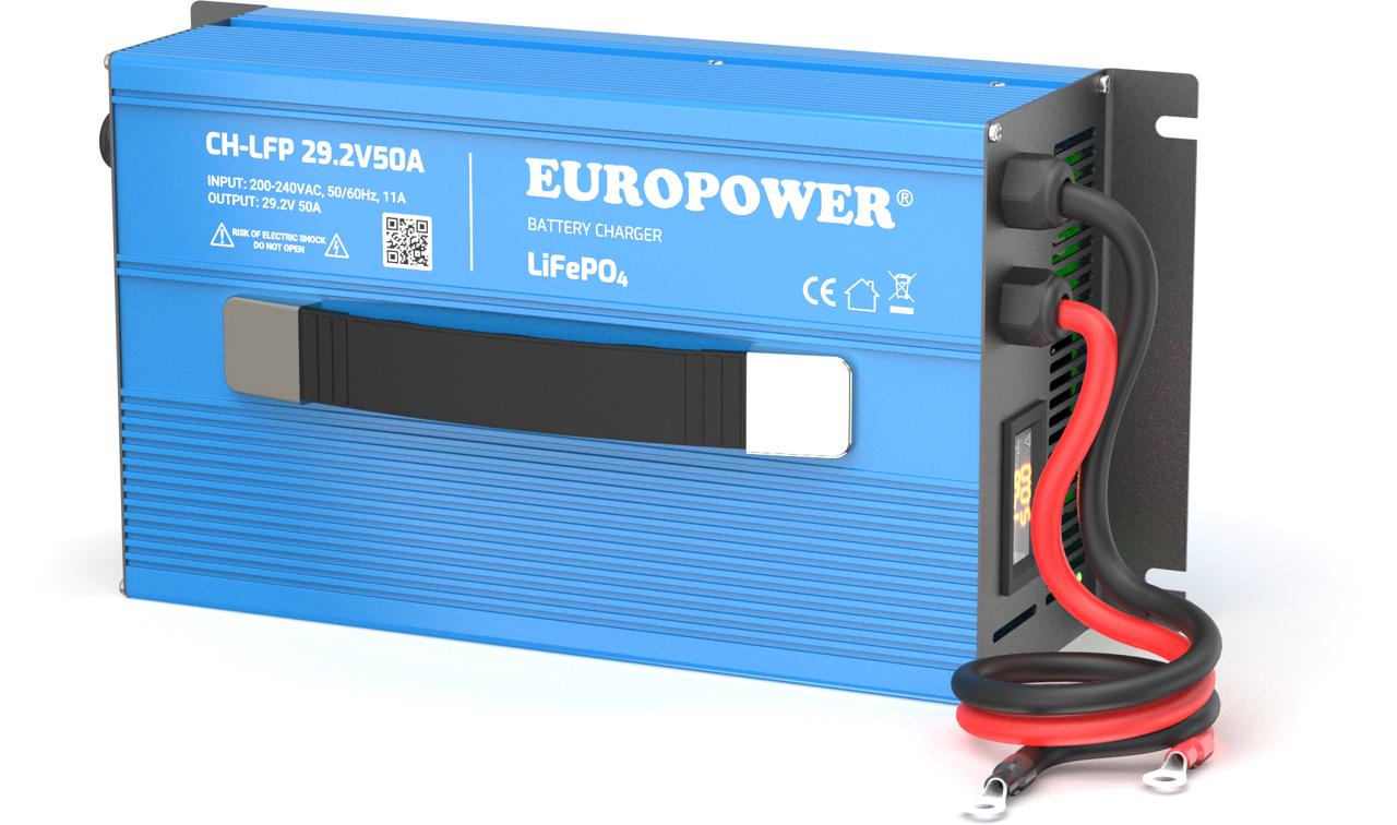 ŁADOWARKA PROSTOWNIK DO AKUMULATORÓW LiFePO4 EUROPOWER CH-LFP/12/50 14,6V 50A KONEKTOR M8 - NAJWAŻNIEJSZE CECHY
