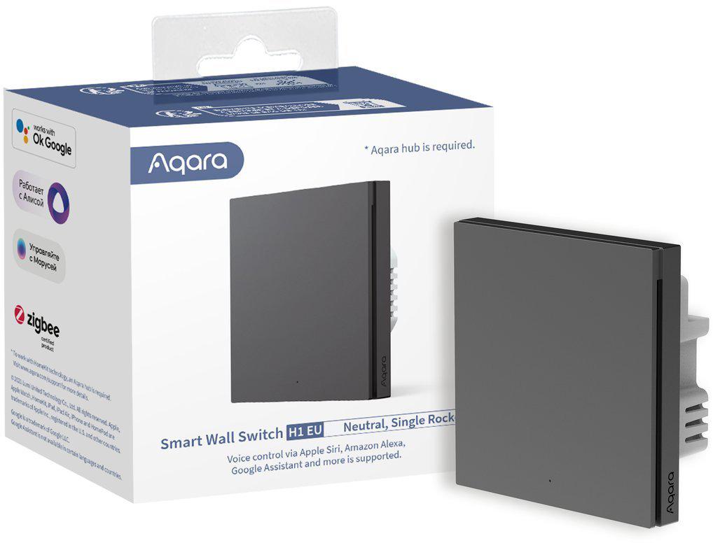 Aqara Smart Wall Switch H1 Szary Przełącznikpojedynczy z Neutral WS-EUK03-G