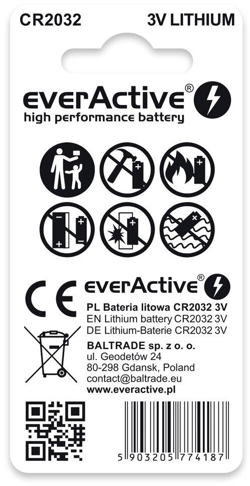 Bateria CR2032 everActive (blister 2 szt.) - dane techniczne: