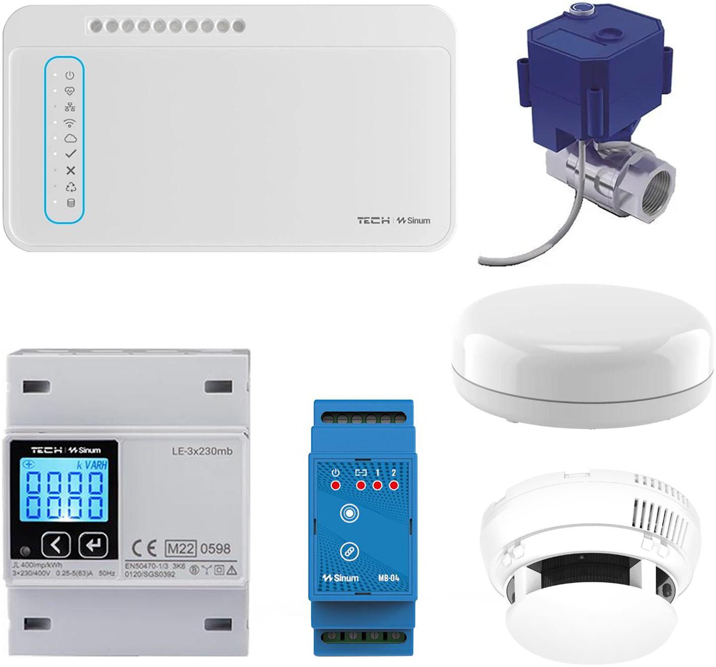 TECH STEROWNIKI Zestaw ochrony domu: woda, brama, zalanie