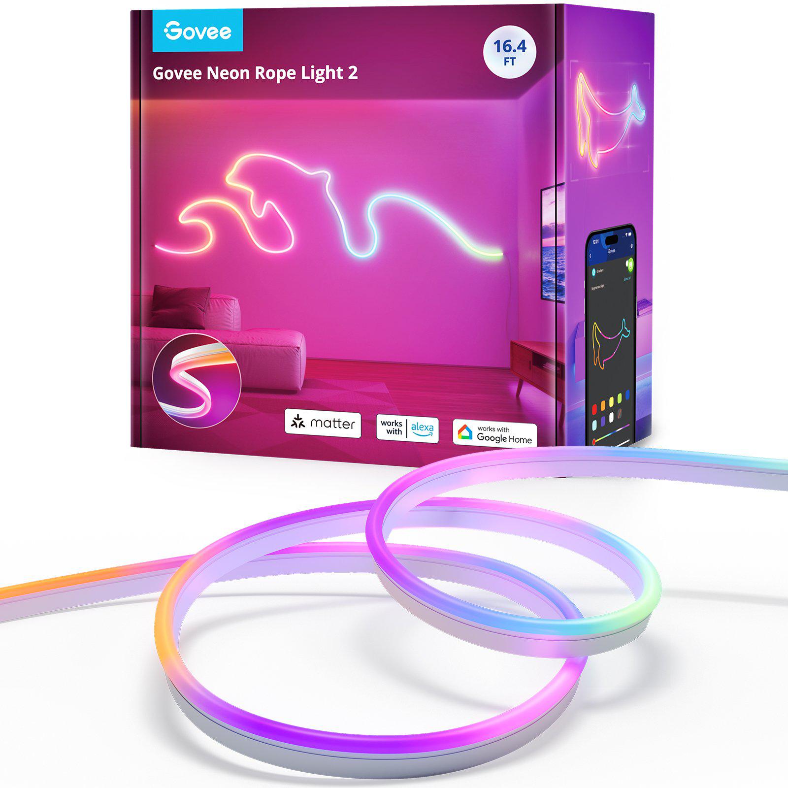 Govee H61D5 Neon Lights 2 5m Oświetlenie LED Matter, HomeKit, Google, Alexa, SmartThings