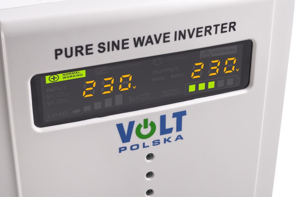 VOLT Polska sinusPRO 500 E 12/230V (350/500W) - przetwornica pure sine wave z kompletem zabezpieczeń: