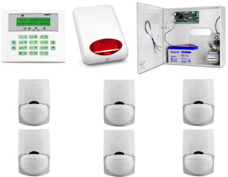 KOMPLETNY ZESTAW ALARMOWY
OPARTY O SYSTEM SATEL
CENTRALA INTEGRA 32,
6x CZUJNIK RUCHU DSC LC-100-PI