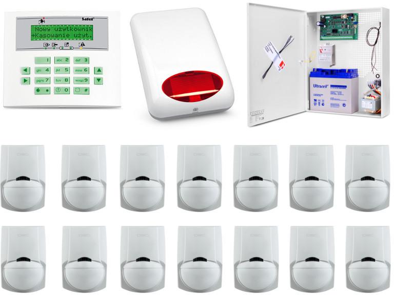 KOMPLETNY ZESTAW ALARMOWY
OPARTY O SYSTEM SATEL
CENTRALA INTEGRA 64, 
14x CZUJNIK RUCHU DSC LC-100-PI
