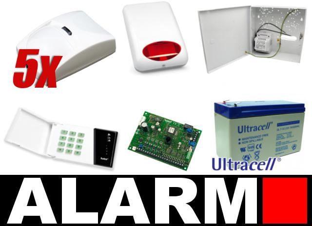 KOMPLETNY ZESTAW ALARMOWY OPARTY O SYSTEM SATEL CENTRALA ALARMOWA CA-6P, SYGNALIZATOR TI 700