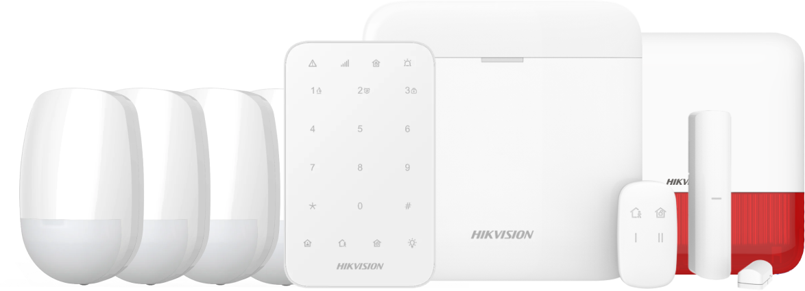 Zestaw alarmowy HIKVISION AX PRO 4 czujniki ruchu, kontaktron + pilot, sygnalizator