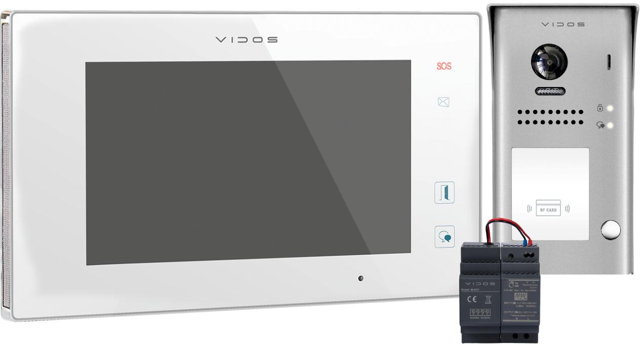 Zestaw wideodomofonowy VIDOS DUO M1021W-2/S1101A z wewnętrznym monitorem sterującym LCD 7\" i stacją bramową - najważniejsze cechy