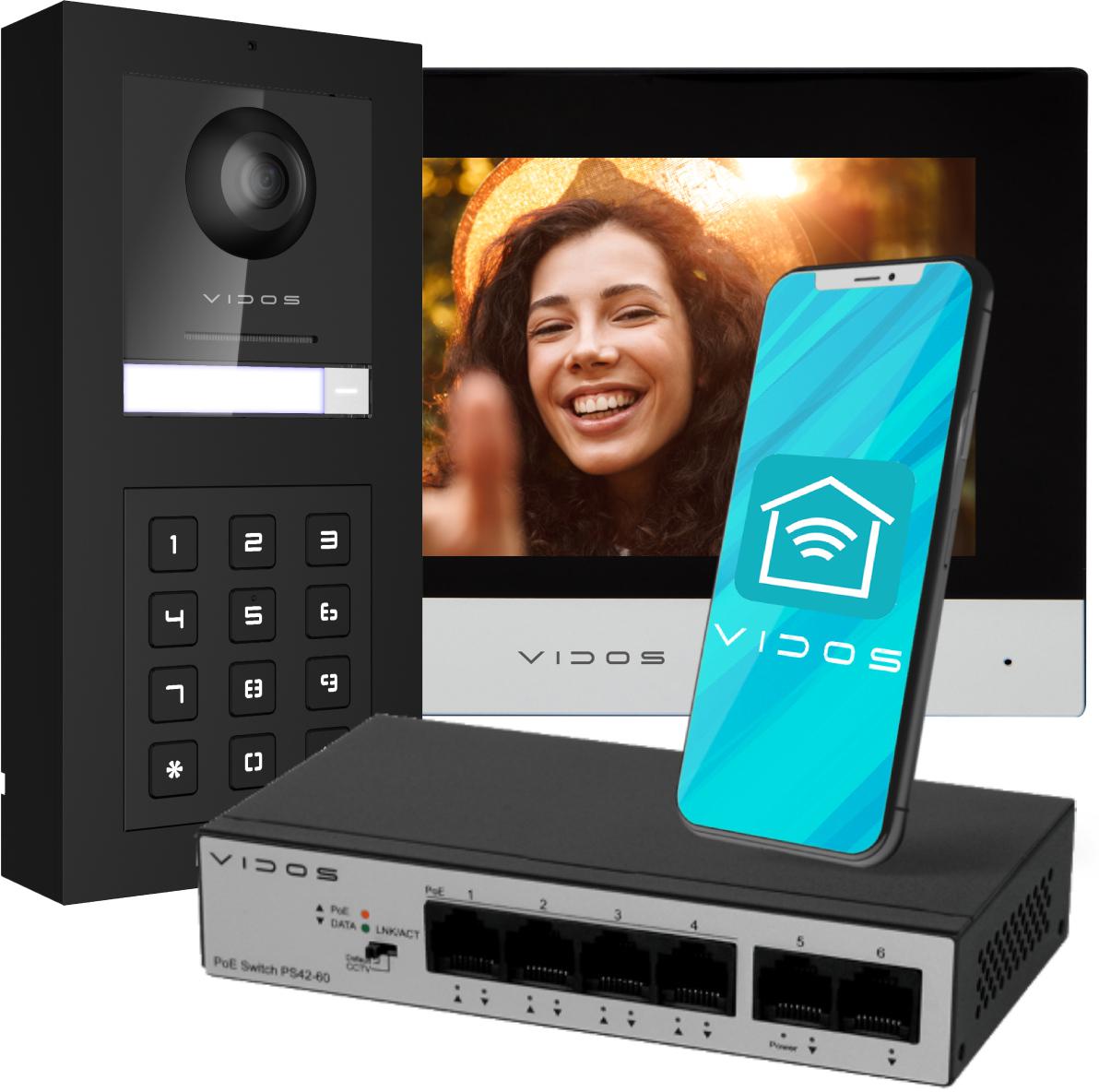 Zestaw wideodomofonowy IP VIDOS ONE X160 / M2010 ze stacją bramową z szyfratorem i z 7