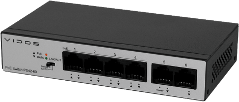 Wybierz jednolokatorski zestaw wideodomofonowy z dołączonym do zestawu switchem 4 portowym PoE PS42/60