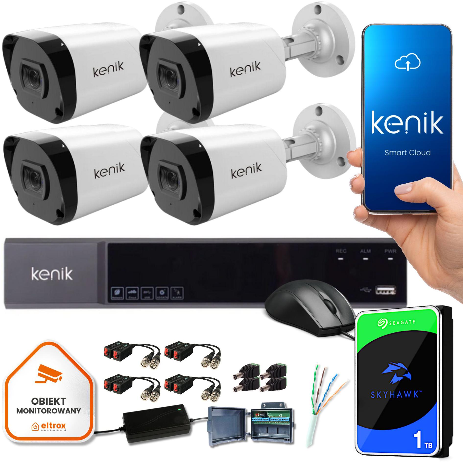 Zestaw monitoringu domu Kenik 4 kamery 5mpx