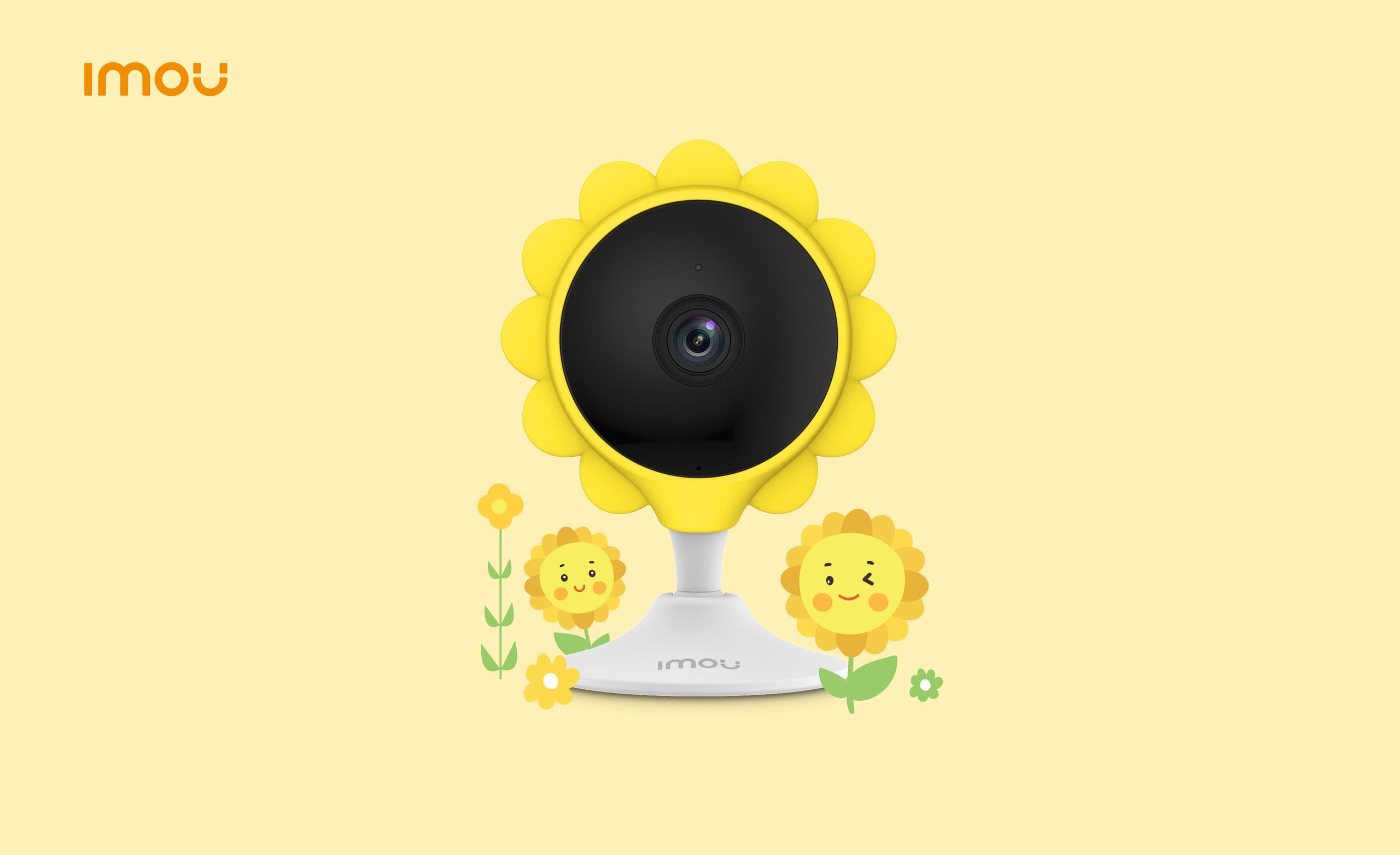 Estetyczny, żółty pokrowiec w kształcie kwiatka W ZESTAWIE - uczyń kamerę IP IMOU Cue2 IPC-C22EP-D elektroniczną nianią miłą dla oka Twojego Dziecka!