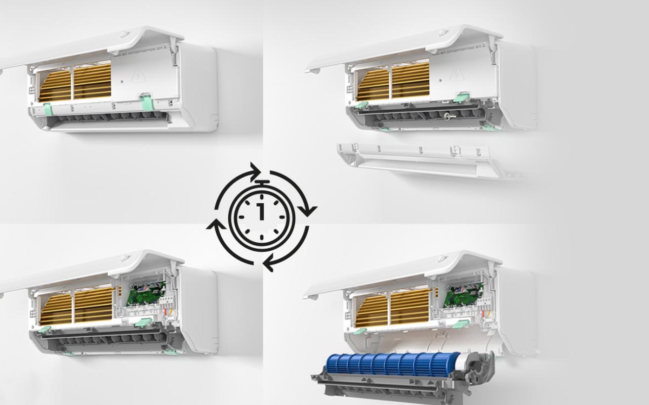 Klimatyzacja Rotenso Revio RO35X 3,5kW Wi-Fi 4D - 1 minuta, 1 śruba: łatwa konserwacja i bezproblemowy montaż!