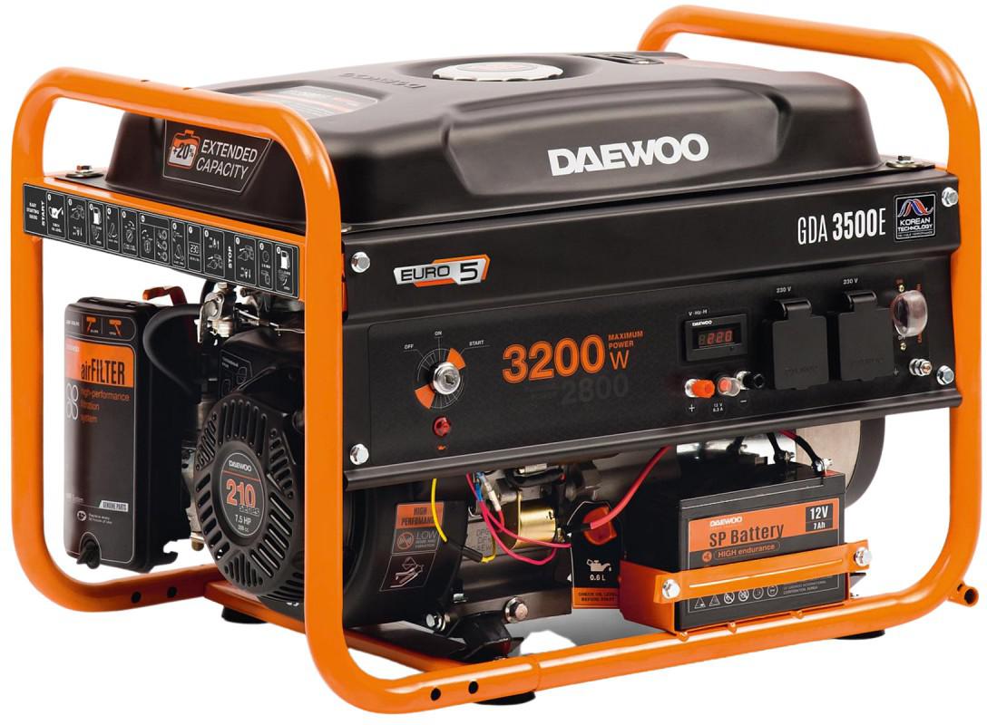 Specyfikacja techniczna agregatu prądotwórczego DAEWOO GDA 3500E 2.8kW: