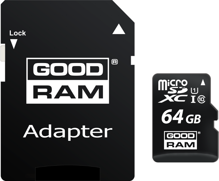 Karta pamięci microSD GOODRAM UHS1 CL10 64GB + adapter 100MB dla zwiększenia możliwości Twojej fotopułapki