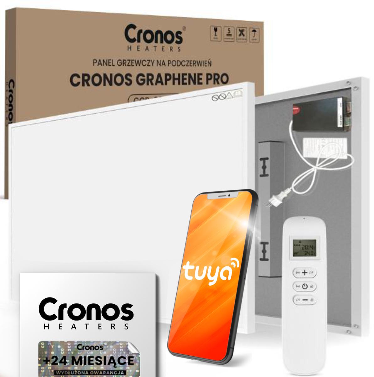 Panel grzewczy CRONOS® GRAPHENE PRO CGP-900TWP + pilot zdalnego sterowania+ wydłużona gwarancja 24 miesiące