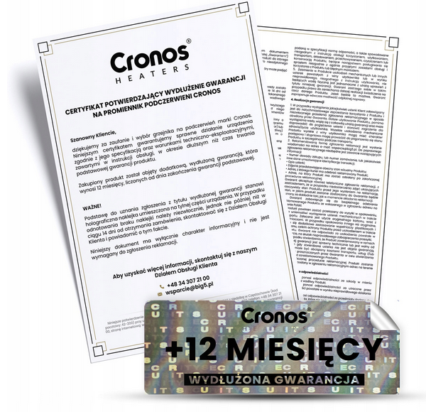 Promiennik CGP-580TWP + Wydłużona Gwarancja do promiennika 12msc 7 Rozszerzenie gwarancji ➕ 12 MIESIĘCY