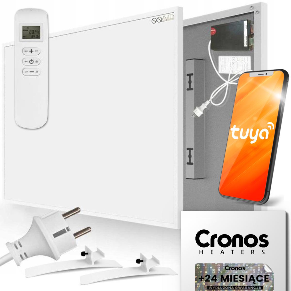 Promiennik CGP-700TWP + Wydłużona Gwarancja do promiennika 24msc 7 Panel grzewczy IR na podczerwień CRONOS® Graphene PRO CGP-700TWP BIAŁY + Wi-Fi + termostat + nóżki + wydłużona gwarancja 24 miesiące