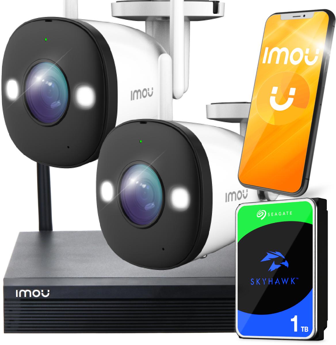 ➕ ZESTAW MONITORINGU: Imou WiFi IP - 2 kamery tubowe IPC-F42FEP 4MPx + DYSK 1TB ➕
