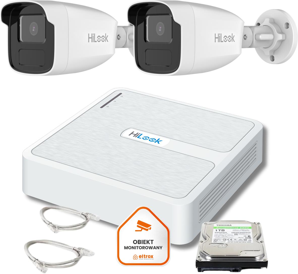 Zestaw monitoringu Hilook by Hikvision 2 kamer IP, rejestratorem i dyskiem do Twojego domu