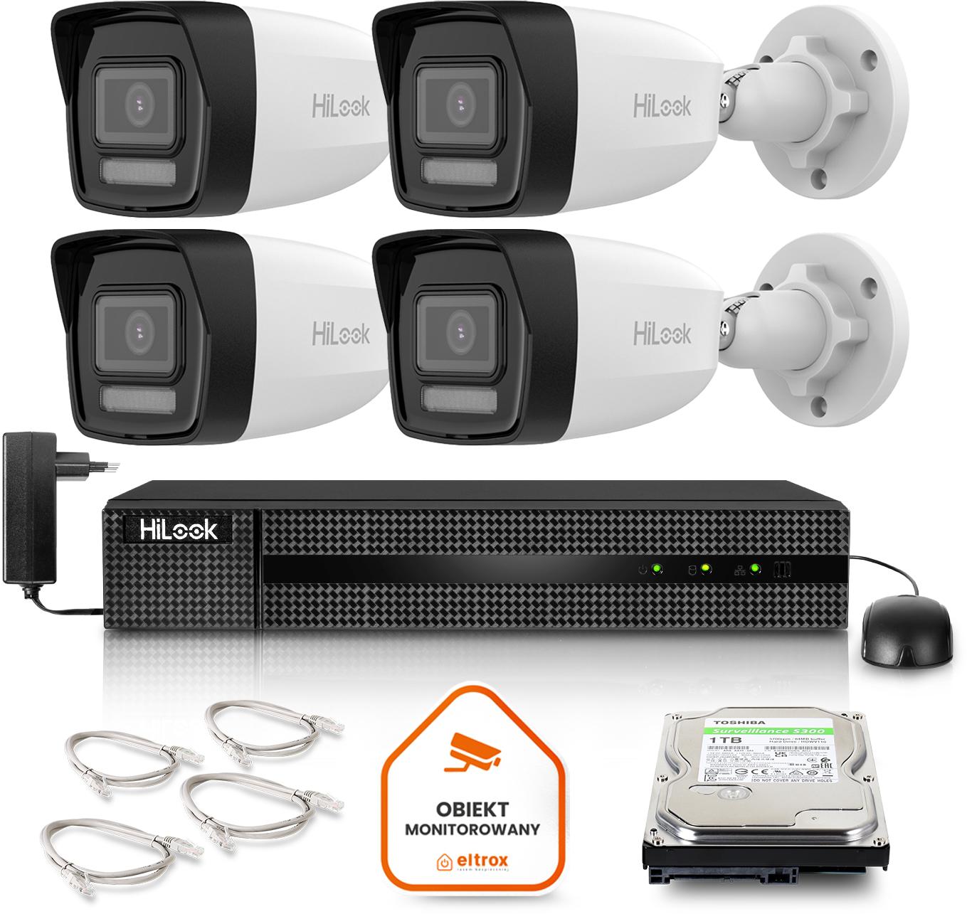 Kompletny zestaw monitoringu Hilook by Hikvision 4 kamer IP, rejestratorem i dyskiem do Twojego domu