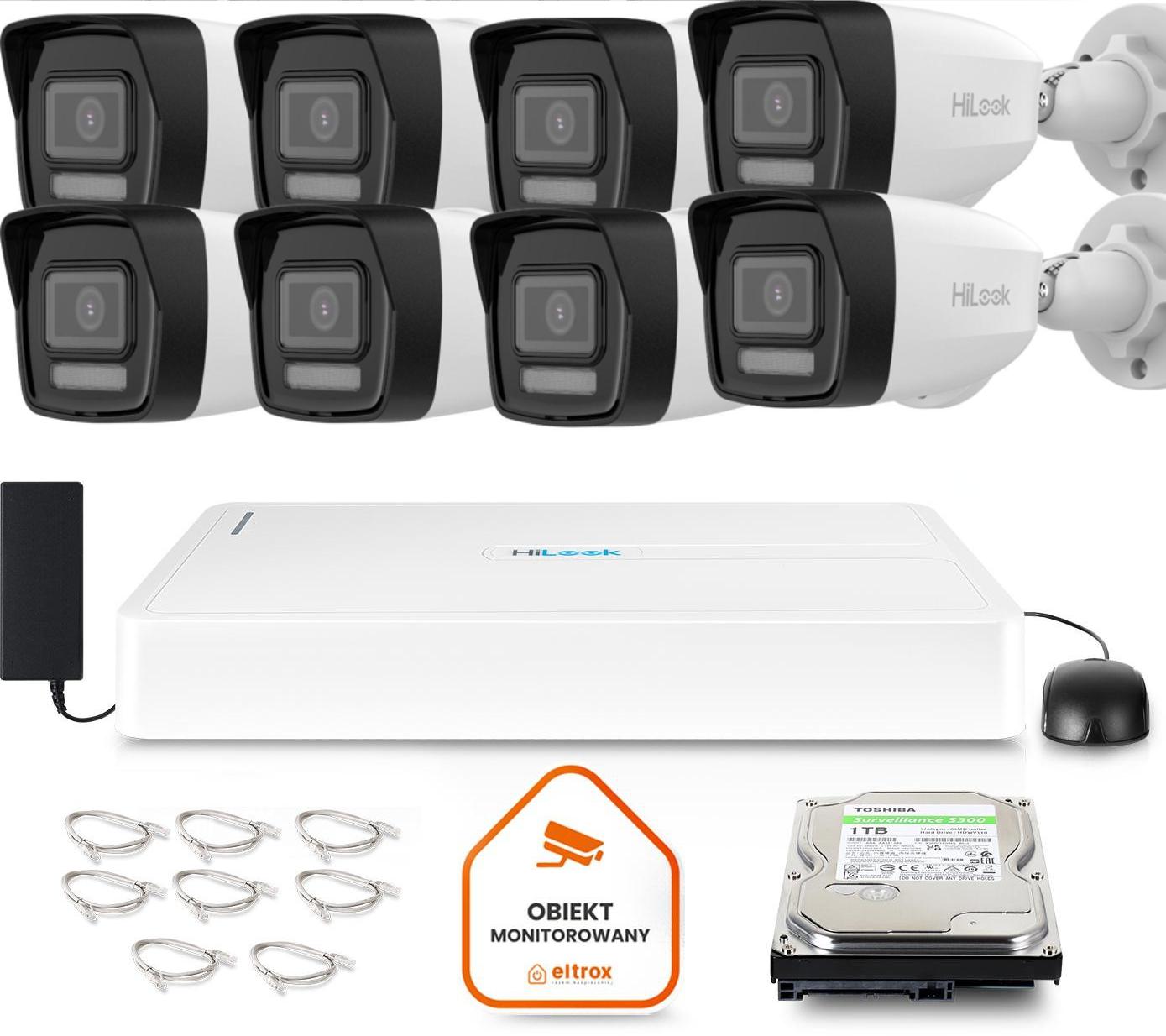 Zestaw monitoringu Hilook by Hikvision 8 kamer IPFULLHD