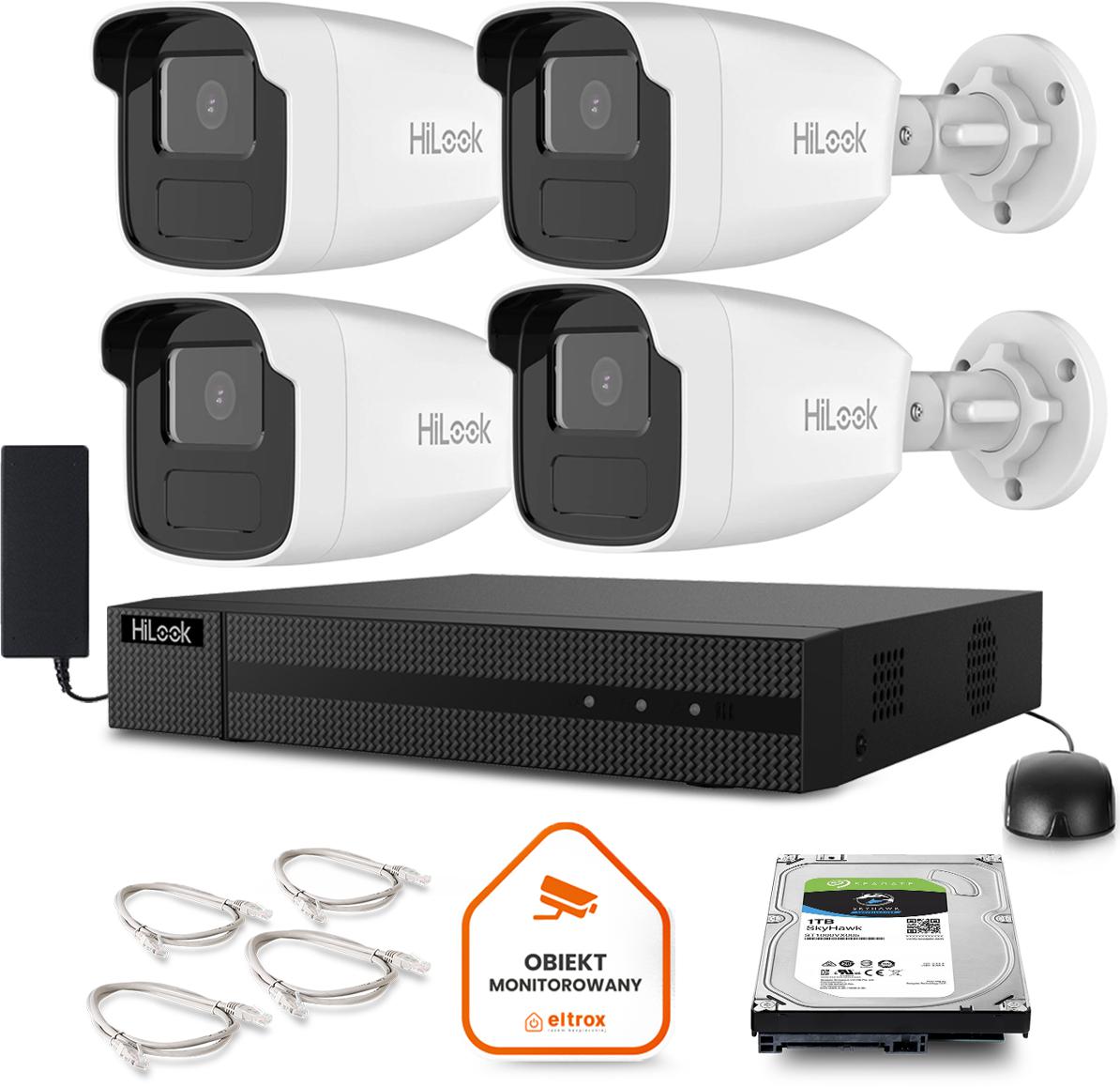 Zestaw monitoringu Hilook by Hikvision 4 kamer zewnętrznych z dyskiem 1TB