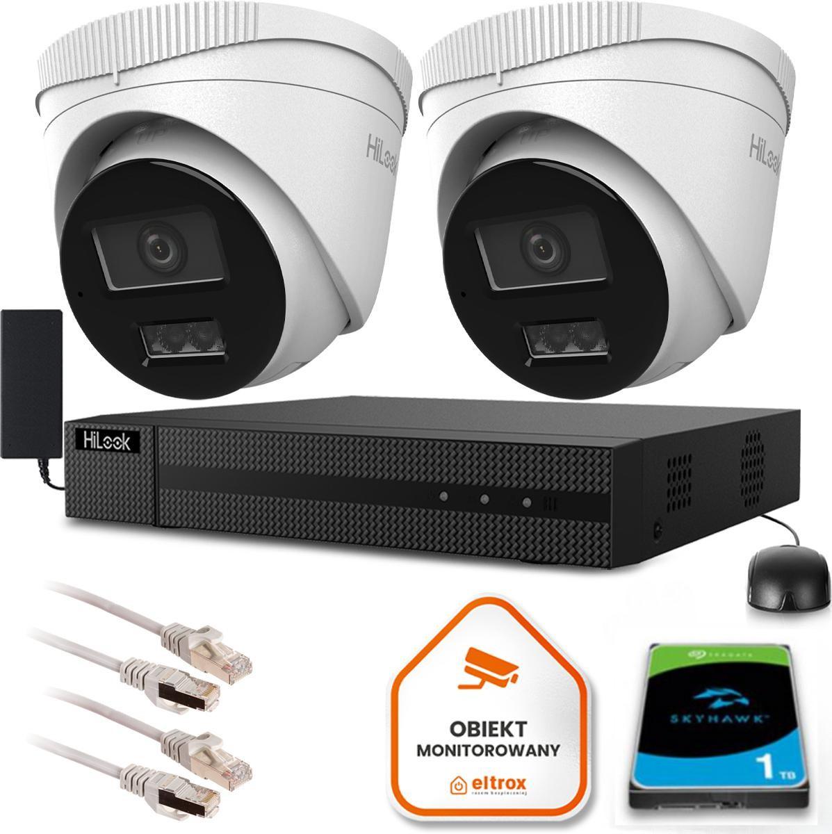 Zestaw monitoringu 2 kamery Hikvision 2MP FullHD